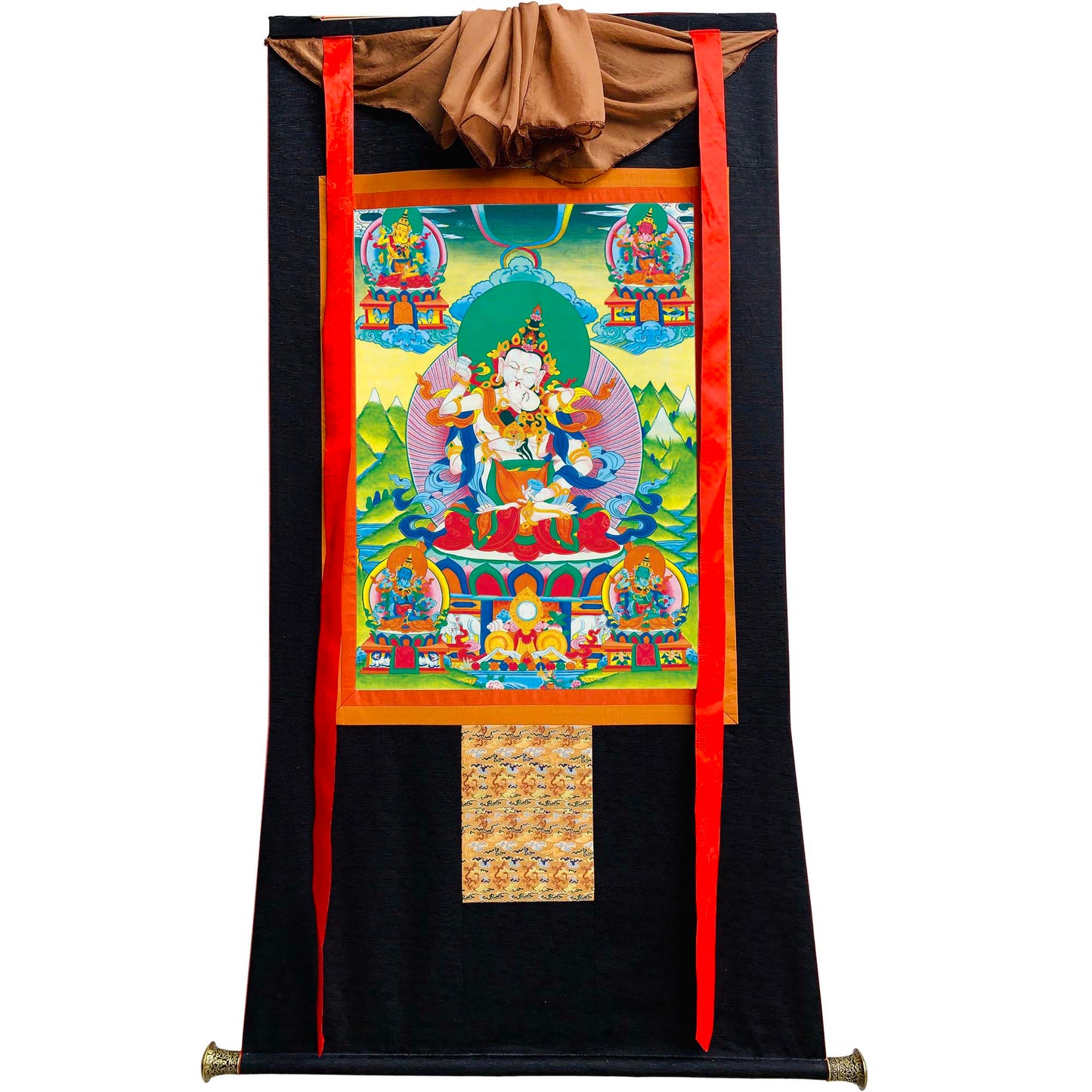 Yab Yum Vajrasattva Thangka - Hand Framed Giclee Printed Tibetan Art