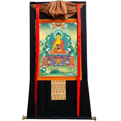 Shakyamuni - Tibetan thangka painting, view 8