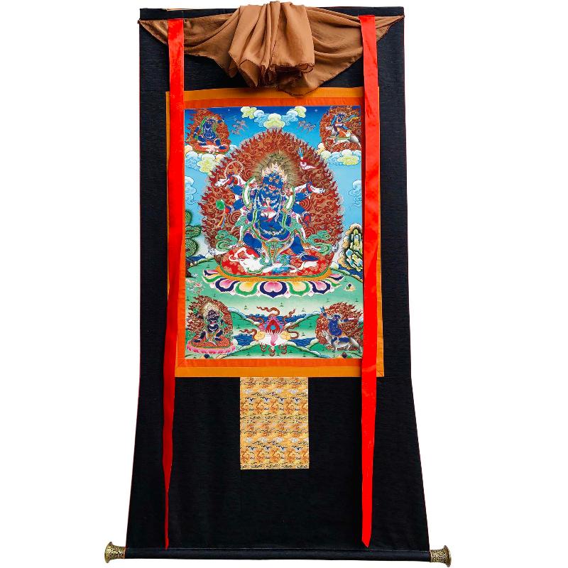 Gandhanra Tibetan Thangka Art - Mahakala - from Kathok Monastery - Giclee Print with Mineral Pigments