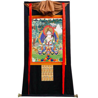 Usnisa Sitatapatra - Great White Parasol - Tibetan thangka painting, view 8