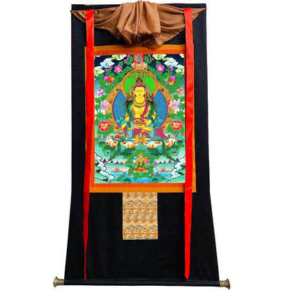 Ksitigarbha Bodhisattva - Tibetan thangka painting, view 8