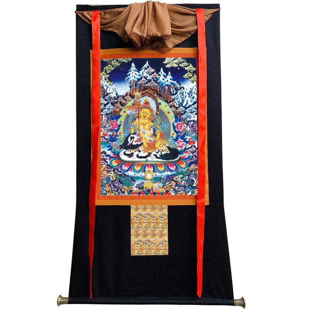 Vaishravana / Vaisravana - Tibetan thangka painting, view 8