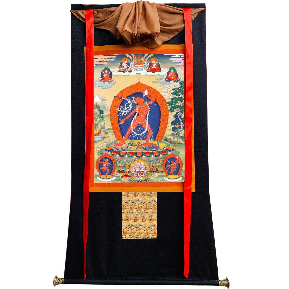 Gandhanra Tibetan Thangka Art - Black Dakini - Troma Nagmo - from Kathok Monastery - Giclee Print with Mineral Pigments