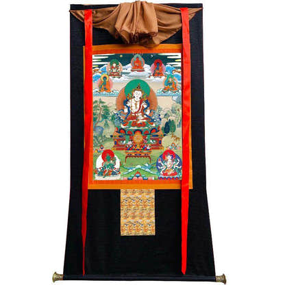 Vajrasattva - Tibetan thangka painting, view 8