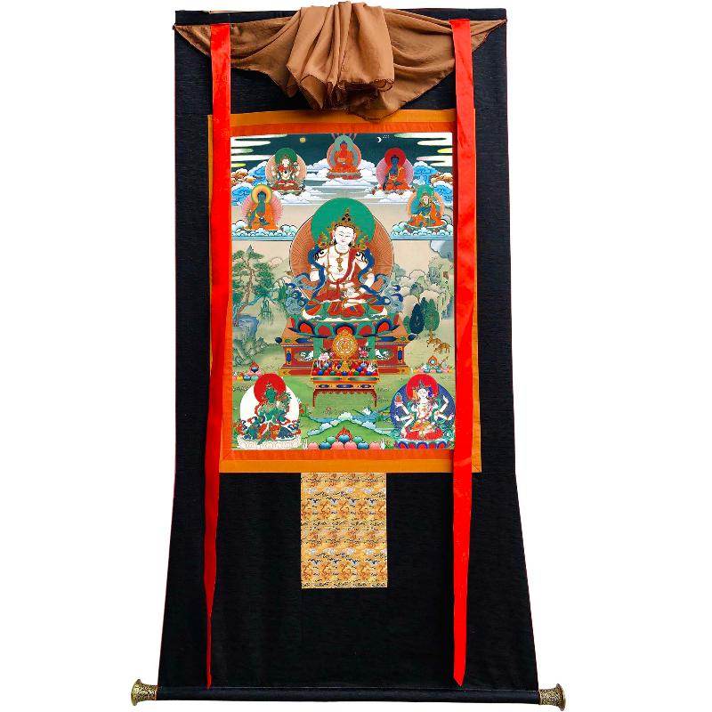 Vajrasattva - Tibetan thangka painting, view 8