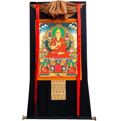 Gandhanra Tibetan Thangka Art - Tsongkhapa - from Labrang Monastery - Giclee Print with Mineral Pigments