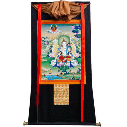 White Tara - Tibetan thangka painting, view 8