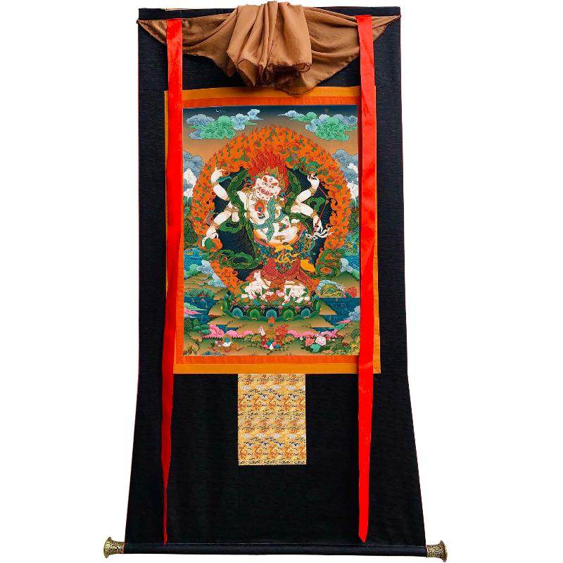 White Mahakala - Tibetan thangka painting, view 8