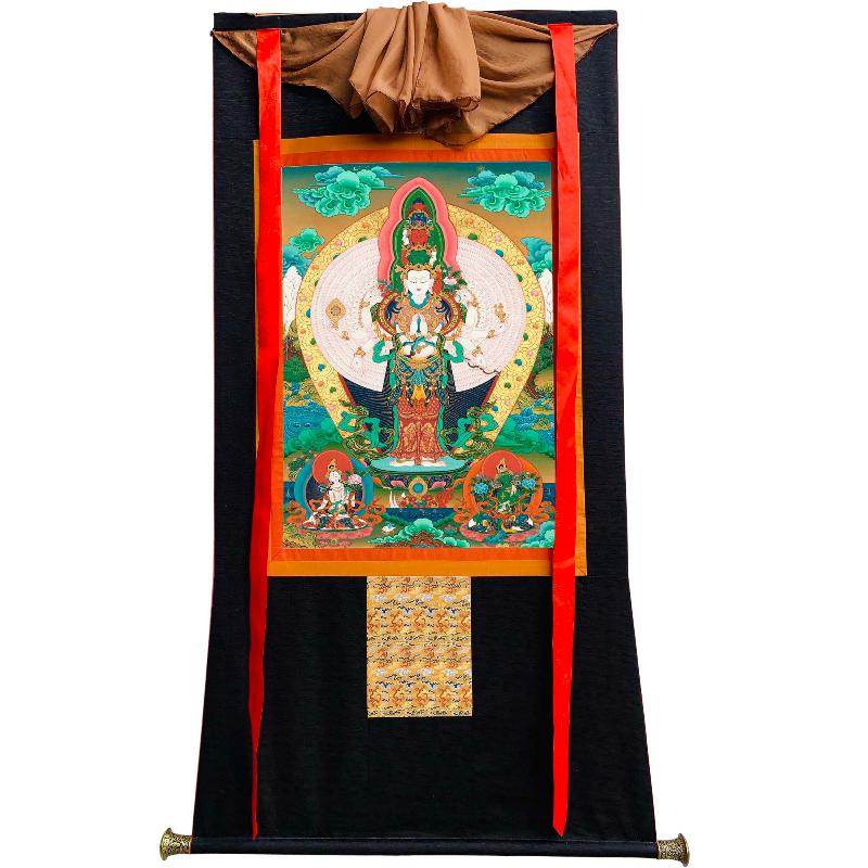The Thousand-hand Avalokiteshvara - Tibetan thangka painting, view 8