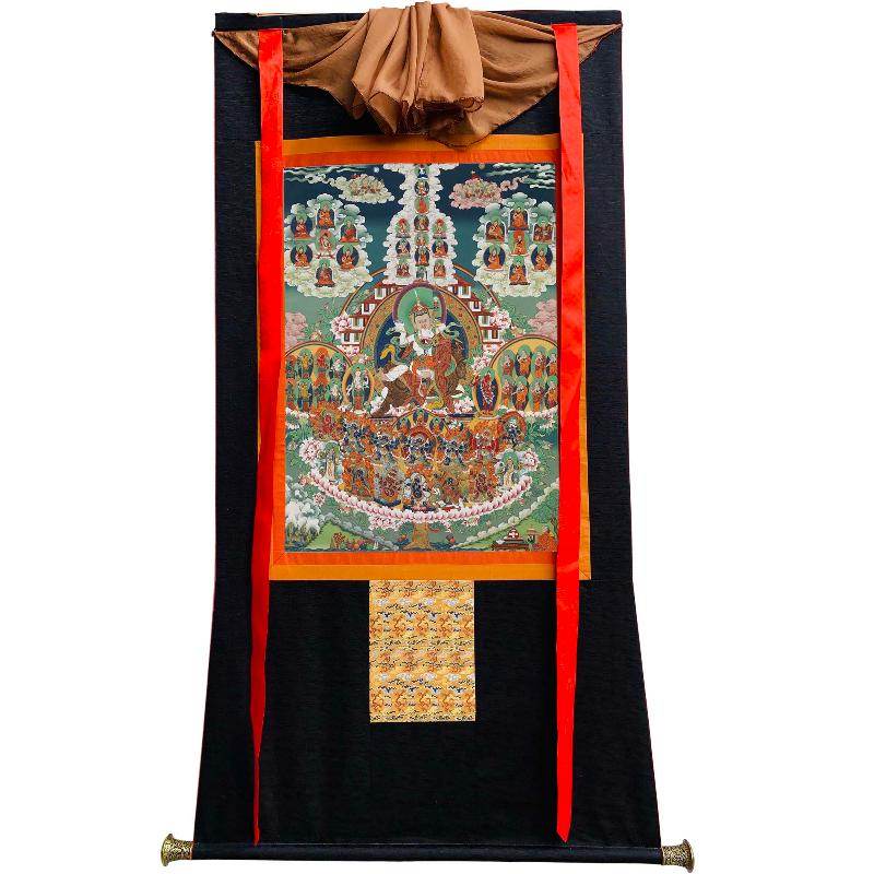 Padmasambhava - Guru Rinpoche on Refuge Tree - Tibetan thangka painting, view 23