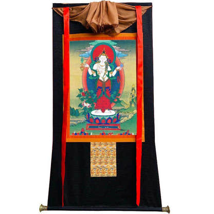 Chenrezig - Padmapani - Tibetan thangka painting, view 8