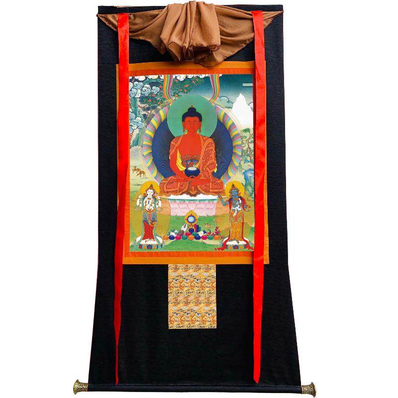 Amitabha Thangka - Tibetan thangka painting, view 8