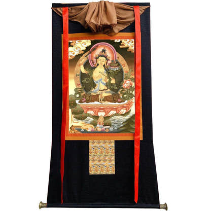 Manjusri - Tibetan thangka painting, view 8