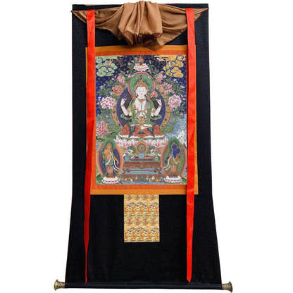 Chenrezig Image - Tibetan thangka painting, view 13