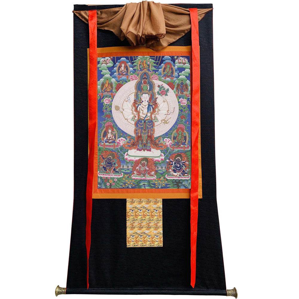 The Thousand-hand Avalokiteshvara - Tibetan thangka painting, view 8