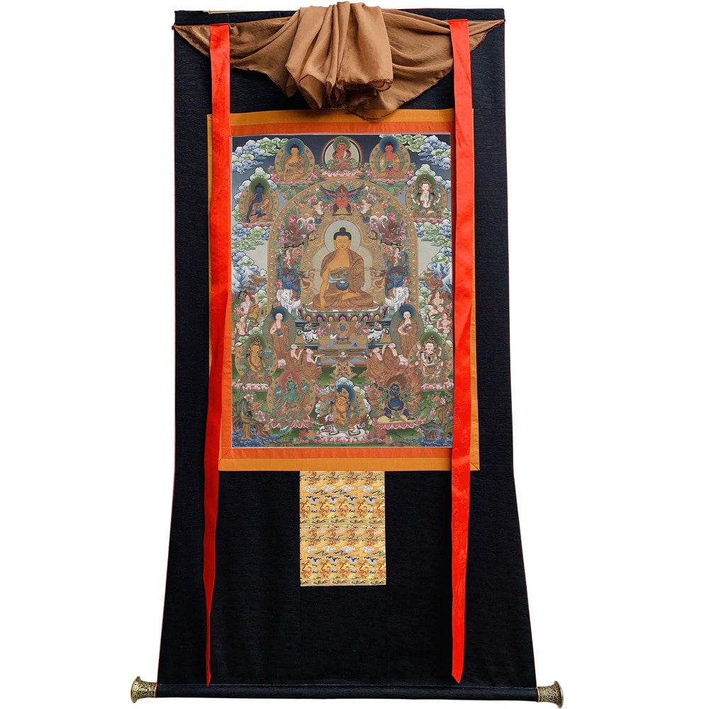 Shakyamuni - Tibetan thangka painting, view 8