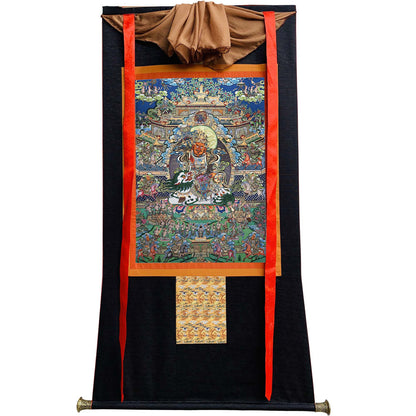 Gandhanra Tibetan Thangka Art - vaishravana - vaisravana - from Kathok Monastery - Giclee Print with Mineral Pigments