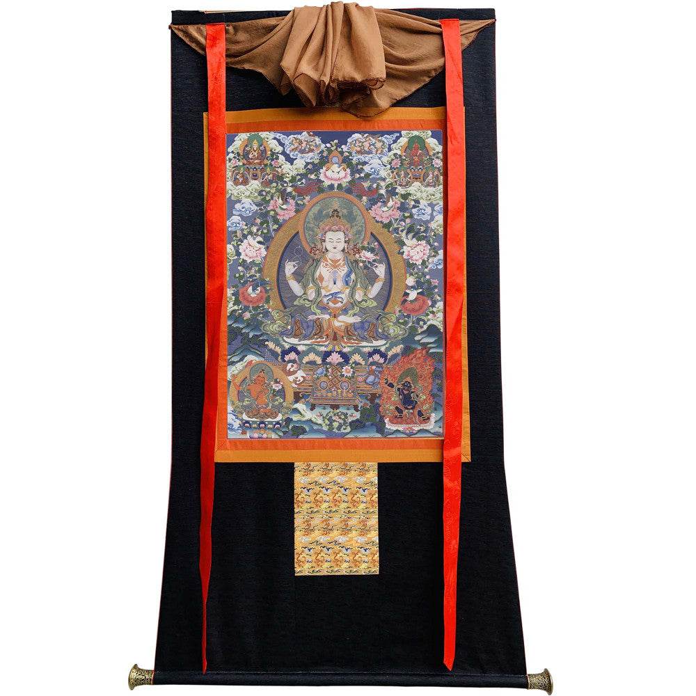 Chenrezig Image - Tibetan thangka painting, view 13
