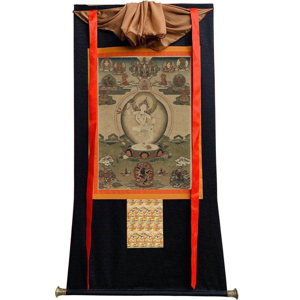 Machig Labdron - 16th Century Old Version - Tibetan thangka painting, view 8