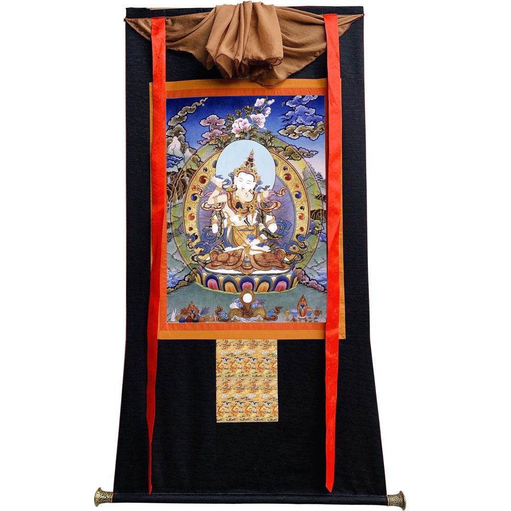 Vajrasattva in Yab Yum - Tibetan thangka painting, view 8