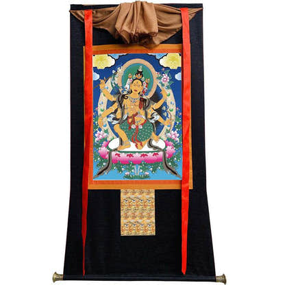 Parnashavari Image - Tibetan thangka painting, view 13