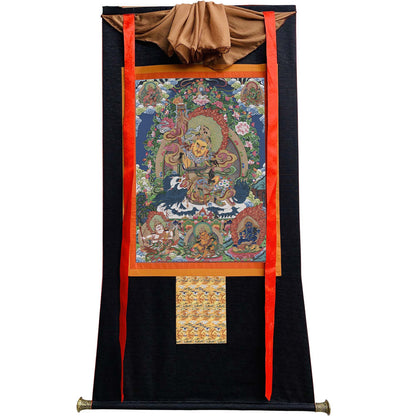 Gandhanra Tibetan Thangka Art - vaishravana - vaisravana - from Kathok Monastery - Giclee Print with Mineral Pigments