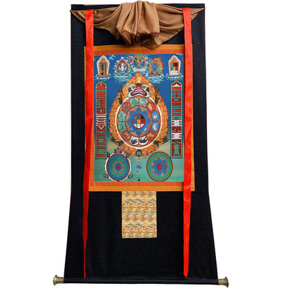 Gandhanra Tibetan Thangka Art - SIPAHO - Melong - Jiugong Bagua - from Kathok Monastery - Giclee Print with Mineral Pigments