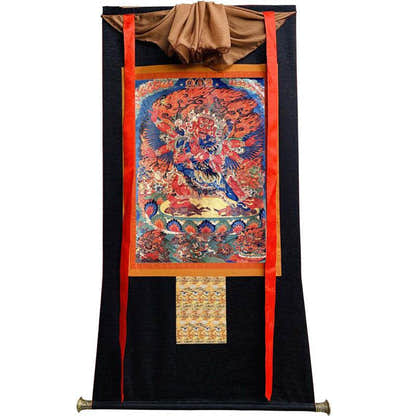 Vajrakilaya in Yab Yum Image - Tibetan thangka painting, view 13