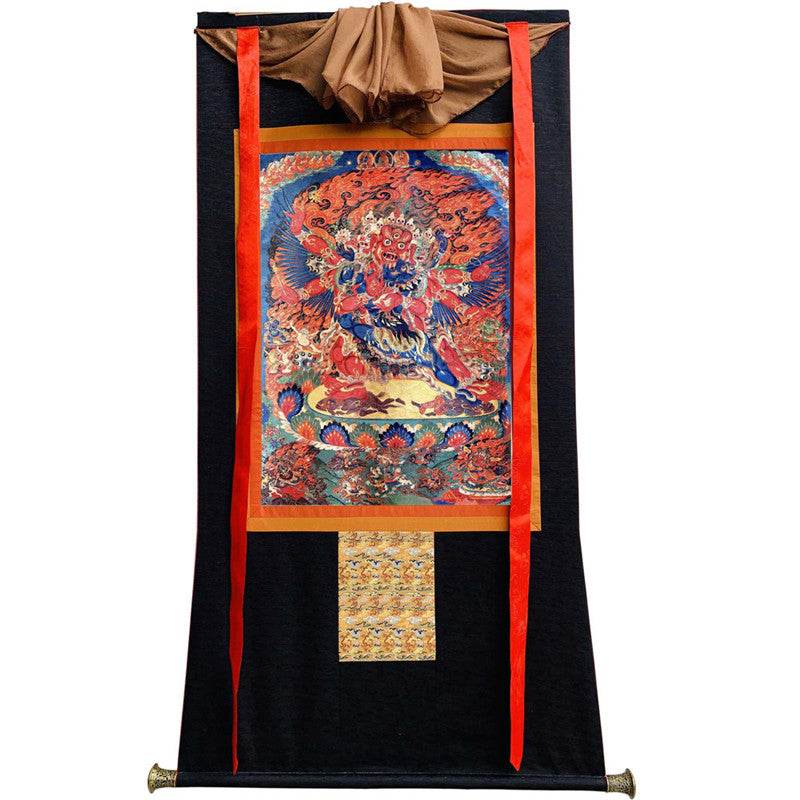 Vajrakilaya in Yab Yum Image - Tibetan thangka painting, view 13