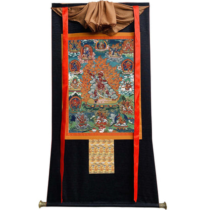2766-唐卡-HBMT-070莲师愤怒相-老-300dpi - Tibetan thangka painting, view 8