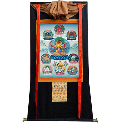 9 Yab-Yum Manjusri Thangka - Tibetan thangka painting, view 8