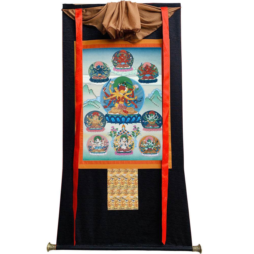 9 Yab-Yum Manjusri Thangka - Tibetan thangka painting, view 8