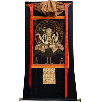 Mahamayuri Image - Tibetan thangka painting, view 13