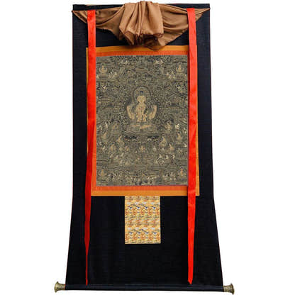 Chenrezig Pure Land - Tibetan thangka painting, view 8