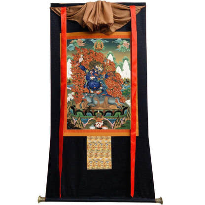 Yamantaka Vajrabhairava - Tibetan thangka painting, view 8