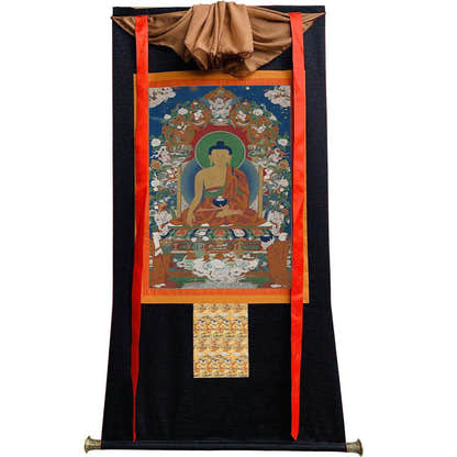Shakyamuni - 18th Century - Tibetan thangka painting, view 8