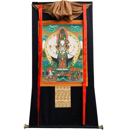 The Thousand-hand Avalokiteshvara - Tibetan thangka painting, view 8