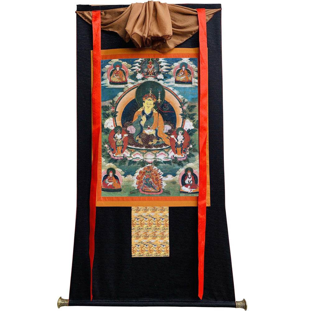 Padmasambhava - Guru Rinpoche - 17th Century Version - Tibetan thangka painting, view 20
