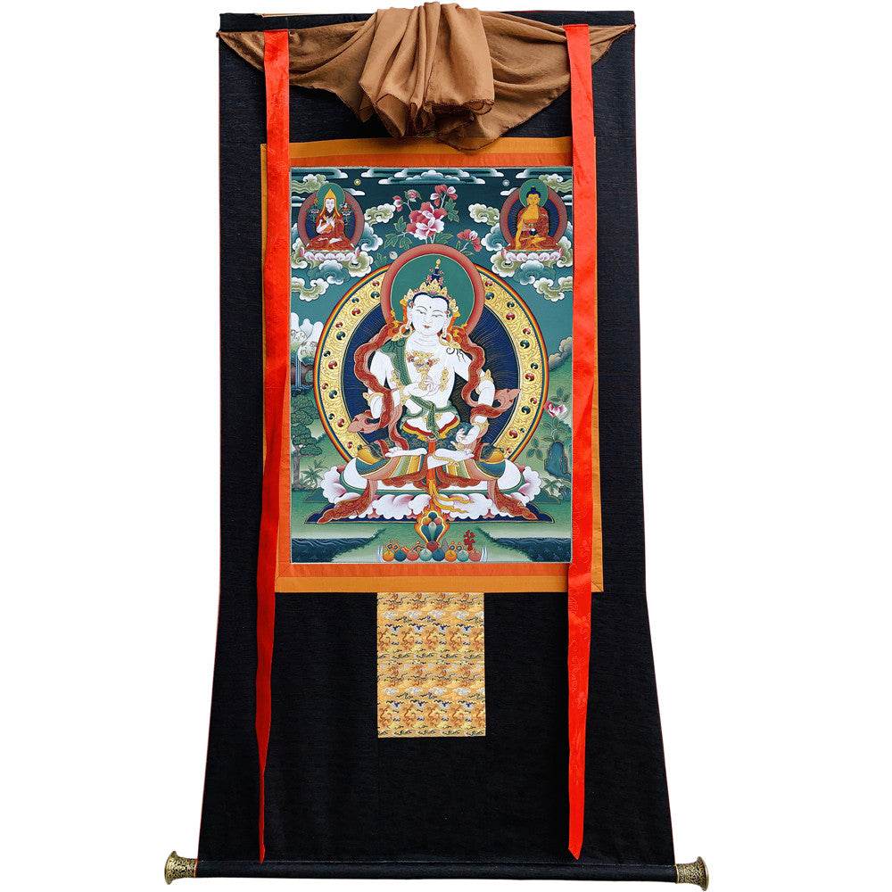 Vajrasattva - Tibetan thangka painting, view 8