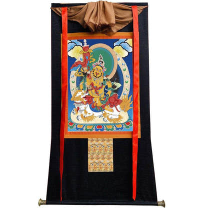Vaisravana Image - Tibetan thangka painting, view 13