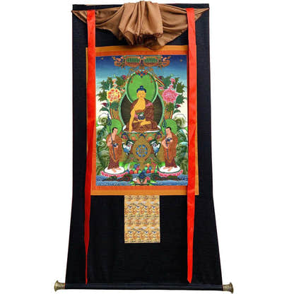 Shakyamuni - Tibetan thangka painting, view 8
