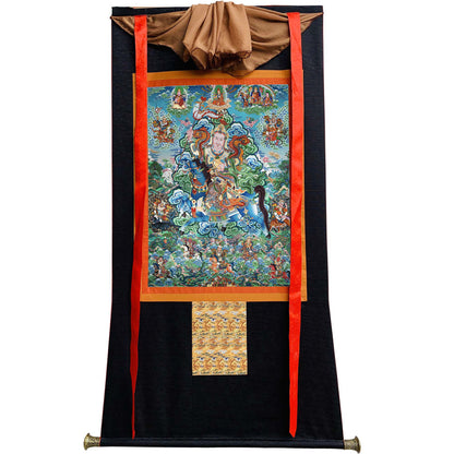 Gandhanra Handmade Thangka - King Gesar - from Kathok Monastery