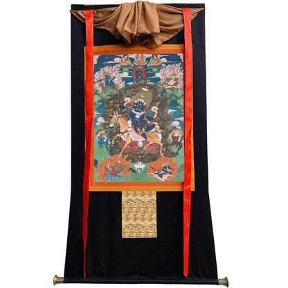 Palden Lhamo / Magzor Gyalmo / Shri Devi - 18th Century - Tibetan thangka painting, view 8