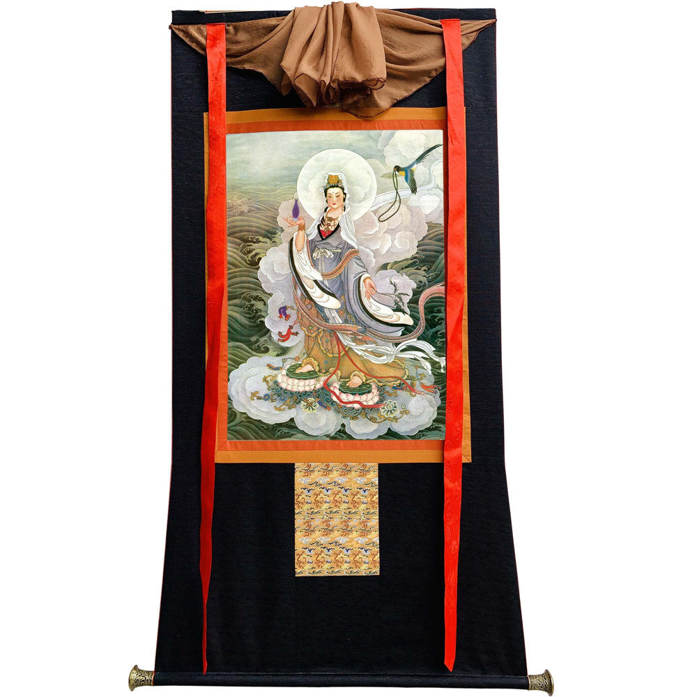 Gandhanra Tibetan Thangka Art - Avalokitesvara - from Kathok Monastery - Giclee Print with Mineral Pigments