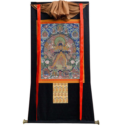 Gandhanra Tibetan Thangka Art - Vajrabhairava-Yamāntaka - from Kathok Monastery - Giclee Print with Mineral Pigments