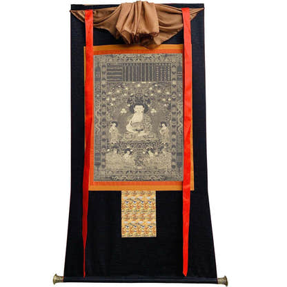 Krakucchanda Buddha - Tibetan thangka painting, view 8