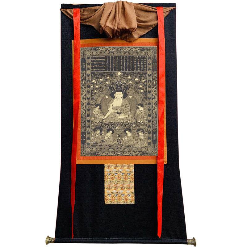 Visvabhua Buddha Image - Tibetan thangka painting, view 13
