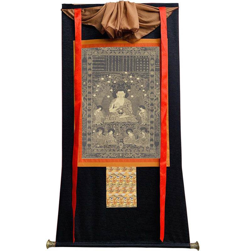 Shakyamunia Buddha Image - Tibetan thangka painting, view 13
