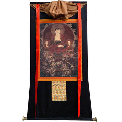 Shakyamuni Image - Tibetan thangka painting, view 13