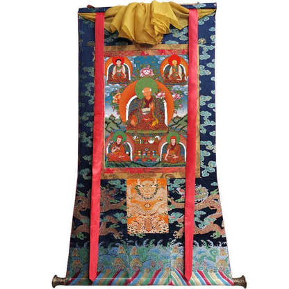 The Sa skya School's Five Forefathers - Tibetan thangka painting, view 9